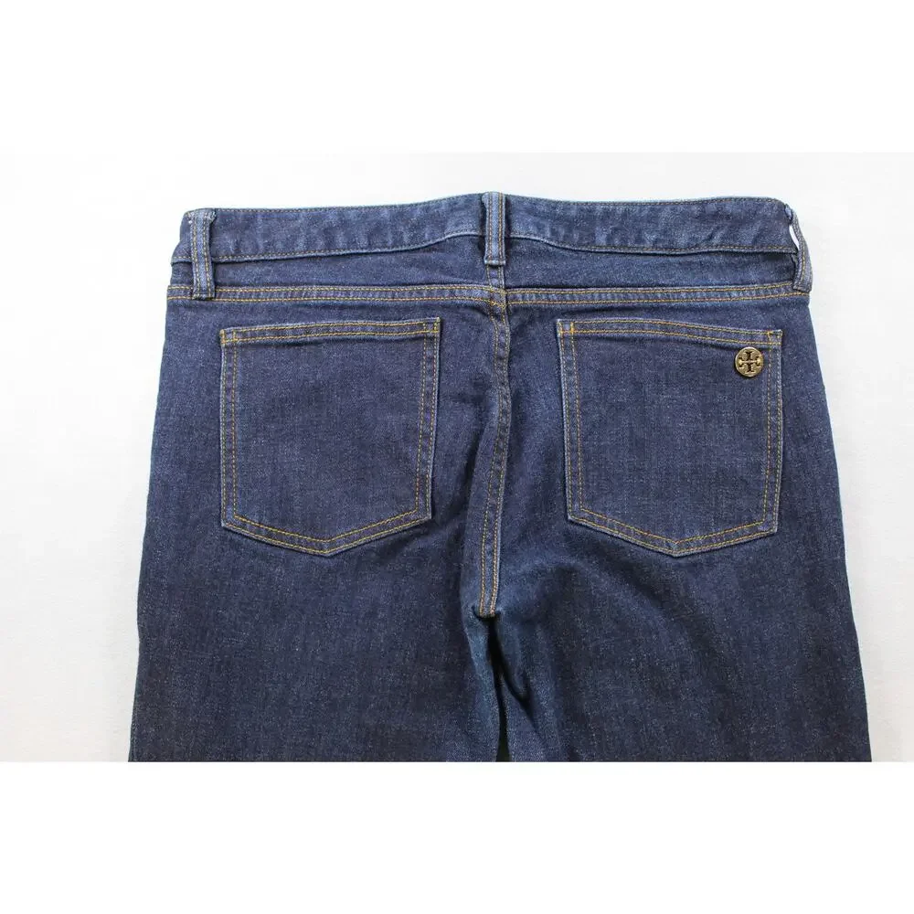 Tory Burch Super Skinny Blue Jeans Women's 29 Gold Hardware